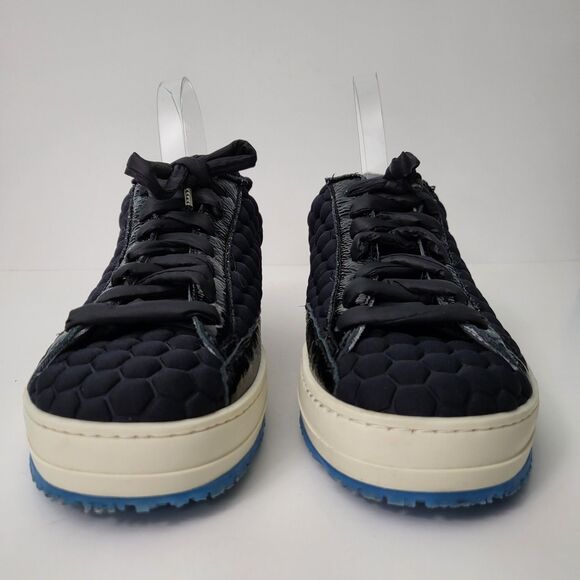 P448 Sneakers Womens 8.5 EU 39 Black Quilted John Skater Low Top Surf Later - Picture 3 of 10